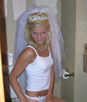 Blonde Bride is A Cock Tease Taking Off Her Stockings