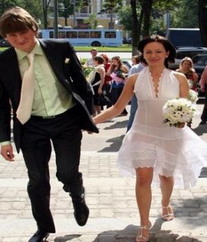 Bride Wearing A See Through Dress